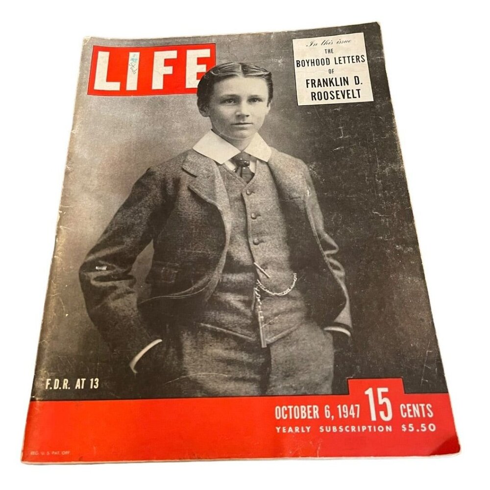 Life Magazine October 6, 1947 Young Franklin Roosevelt